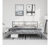 vidaXL Metal Bed Frame without Mattress with Headboard Black 193x203cm