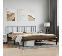(black, 200 x 200 cm/with headboard) vidaXL Metal Bed Frame with Headboard Bed Base Mattress Foundation Bedstead