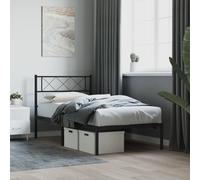 vidaXL Metal Bed Frame without Mattress with Headboard Black 80x200cm