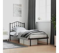 (black, 90 x 190 cm/with headboard) vidaXL Metal Bed Frame Home Bedroom Bed Base Mattress Foundation Bedstead