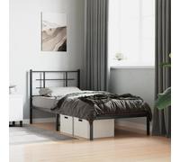 Metal Bed Frame with Headboard Home Base Bedstead Black 90x200 cm vidaXL