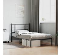 Metal Bed Frame with Headboard Home Base Bedstead White 100x190 cm vidaXL