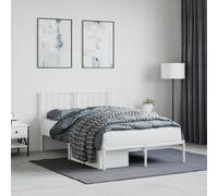 vidaXL Metal Bed Frame without Mattress with Headboard White 120x200cm