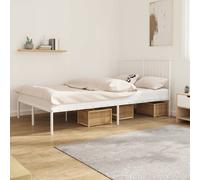 Metal Bed Frame without Mattress with Headboard White 120x200cm