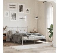 (white, 135x190 cm/with headboard) vidaXL Metal Bed Frame with Headboard and Footboard Bed Base Black 80x200 cm
