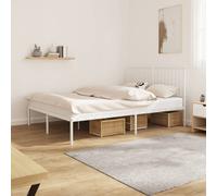vidaXL Metal Bed Frame With Headboard White 140X190 cm, White