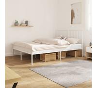 vidaXL Metal Bed Frame without Mattress with Headboard White 140x200cm