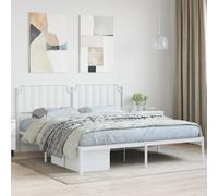 (white, 160 x 200 cm/with headboard) vidaXL Metal Bed Frame Home Bedroom Bed Base Mattress Foundation Bedstead