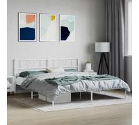 vidaXL Metal Bed Frame without Mattress with Headboard White 180x200cm