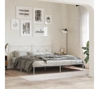 Metal Bed Frame with Headboard Home Base Bedstead White 183x213 cm vidaXL