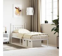 Vidaxl Metal Bed Frame Without Mattress With Headboard White 75X190Cm