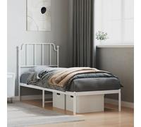 (white, 80 x 200 cm/with headboard) vidaXL Metal Bed Frame Home Bedroom Bed Base Mattress Foundation Bedstead