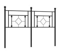 vidaXL Metal Bed Headboard in Black - Stylish Bedroom Decor with Comfort Support, Durable Steel Construction, Easy Assembly, Suitable for 140 cm Bed Frame