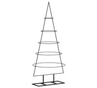 (125 cm) vidaXL Metal Christmas Tree Outdoor Artificial Xmas Tree for Decoration Black