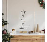 vidaXL Metal Christmas Tree with Stand 60 cm – Minimalist Black Powder-coated Steel