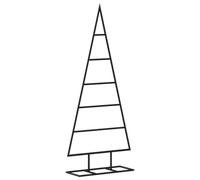 vidaXL Metal Christmas Tree - Black, 90 cm, Powder-Coated Steel, DIY Xmas Decor Stand for Indoor/Outdoor Use - Easy Assembly, Sturdy & Space-Saving