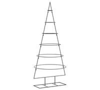 vidaXL Metal Christmas Tree - Black Steel Frame Xmas Decoration - Modern 6-Layer Artificial Tree for DIY, Outdoor, Sheltered Areas - 150 cm Height