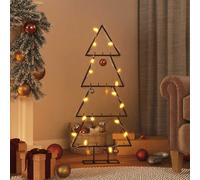 "vidaXL Black Metal Christmas Tree - Indoor and Outdoor Xmas Decoration Tree - Powder-Coated Steel Structure with 22 Hooks for Customizable Decorations"