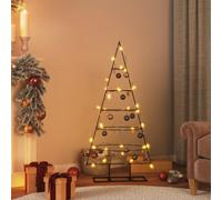 (125 cm) vidaXL Metal Christmas Tree Outdoor Artificial Xmas Tree for Decoration Black