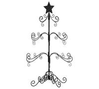 vidaXL Metal Christmas Tree Powder-coated Steel Black | Folds down for easy storage and transport, Made from tough powder-coated steel for lasting use,