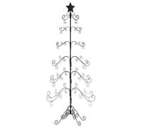 vidaXL Metal Christmas Tree Powder-coated Steel Black | Super simple and stylish, Folds down for easy storage, Made from tough powder-coated steel