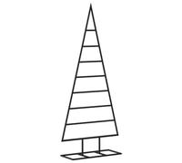 vidaXL Metal Christmas Tree Stand - Black, Powder-Coated Steel - 55x20x125 cm, 8 Layers - Indoor/Outdoor Use - DIY Decoration