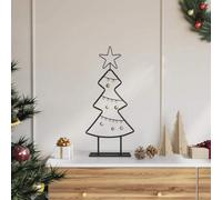vidaXL Metal Christmas Tree with Stand Black 60 cm Steel, Living Room, Minimalist Metal Christmas Tree, Contemporary Decor for Holiday Display, Indoor Festive Accent