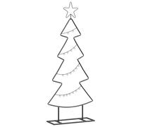 vidaXL Metal Christmas Tree with Stand Black 90 cm Steel, Living Room, Minimalist Metal Christmas Tree, Contemporary Decor for Holiday Display, Indoor Festive Accent