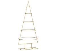 vidaXL Metal Christmas Tree with Stand Gold 125 cm Powder-coated steel, Living Room, Contemporary Metal Christmas Tree Design, Seasonal Decoration, Holiday Ornament, Chic Indoor Decor, Unique Stand