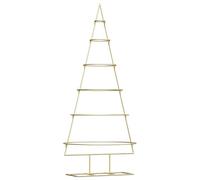 vidaXL Metal Christmas Tree with Stand Gold 150 cm Powder-coated steel, Living Room, Contemporary Metal Christmas Tree Design, Seasonal Decoration, Holiday Ornament, Chic Indoor Decor, Unique Stand