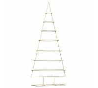 vidaXL Metal Christmas Tree with Stand Gold 210 cm Powder-coated steel, Living Room, Contemporary Metal Christmas Tree Design, Seasonal Decoration, Holiday Ornament, Chic Indoor Decor, Unique Stand