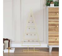 vidaXL Metal Christmas Tree with Stand 90 cm - Gold Powder-coated Steel, Modern Living Room Accent