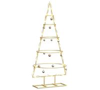 vidaXL Metal Christmas Tree with Stand Gold 90 cm Powder-coated steel, Living Room, Modern Christmas Tree, Minimalist Decor, Seasonal Ornament, Chic Decoration, Designer Holiday Sculpture