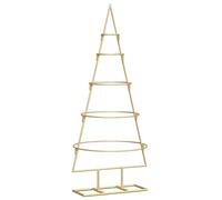 vidaXL Metal Christmas Tree with Stand Gold 90 cm Powder-coated steel, Living Room, Contemporary Metal Christmas Tree Design, Seasonal Decoration, Holiday Ornament, Chic Indoor Decor, Unique Stand