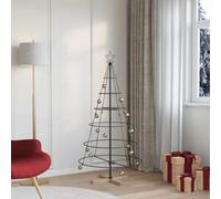 Metal Christmas Tree with Stand KUOPIO Steel Black Christmas Décor vidaXL