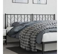 vidaXL Powder-Coated Steel Headboard in Classic Black Design, Sturdy Support for Bedroom Decor, Quick Assembly, Designed for 193 cm Mattress