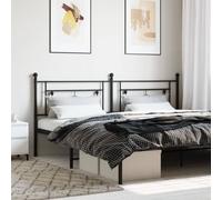 vidaXL Metal Headboard Black 193 cm