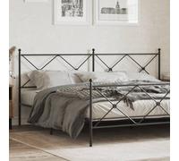 vidaXL Metal Headboard Black 193cm