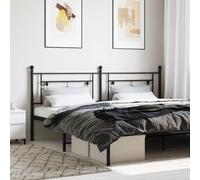 vidaXL Robust Metal Headboard in Black for 200 cm bed - Classic Design & Excellent Back Support for Reading or Watching TV in Bed