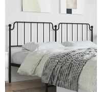 vidaXL Sleek Black Metal Headboard for Bedroom - Classic Design, Sturdy and Stable, Provides Exceptional Support, Easy Assembly - for 200cm Mattress Width