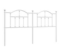 vidaXL Metal Headboard - Classic White Design, Powder-Coated Steel, Sturdy Legs, Back Support, Suitable for 160 cm Wide Mattress
