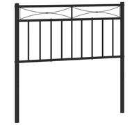 vidaXL Metal Headboard for 90cm Bed - Black Steel, Classic Design, Sturdy Construction, and Excellent Back Support - Suitable for Beds with Round Tubes