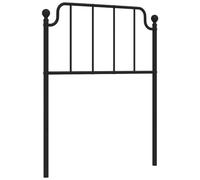 vidaXL Metal Headboard for Bedroom - Black Bed Header - Robust Steel Construction, Classic Design, Excellent Support and Stability, Suitable for 80 cm Mattress Width