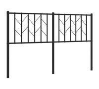 vidaXL Metal Headboard for Bedroom - Classical Design, Sturdy Steel Construction, Black, Suitable for 140cm Mattress