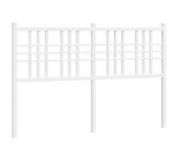vidaXL Metal Headboard in White for Bedroom - Sturdy Steel Bed Header, Easy to Assemble, Fits 120cm Mattresses