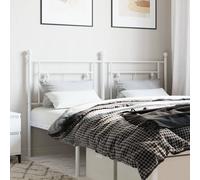 vidaXL Metal Headboard in White - Powder-Coated Steel Bed Header for 160 cm Mattress Width, Easy to Assemble Bedroom Furniture