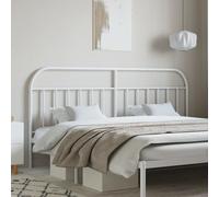vidaXL Metal Headboard White 200 cm (353722), White