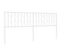 vidaXL Metal Replace Headboard, Bed Header for Bedroom Guest Room, Bed Headboard with Metal Legs, Tall Headboard for Double Bed, White 180 cm