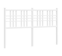 vidaXL Metal Replace Headboard, Bed Header for Bedroom Guest Room, Bed Headboard with Metal Legs, Tall Headboard for Double Bed, White 120cm