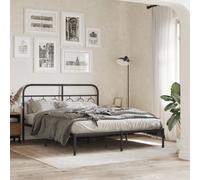 vidaXL Metal Replace Headboard Black 137 cm
